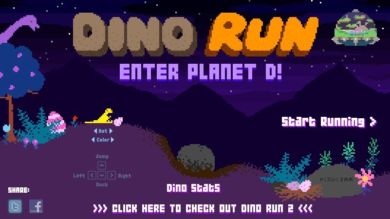 Dino Run: Enter Planet D, Free Flash Game