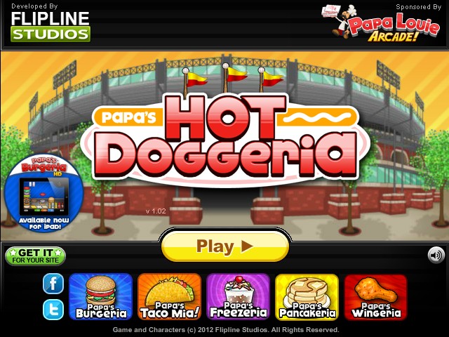 PAPA'S HOT DOGGERIA jogo online no