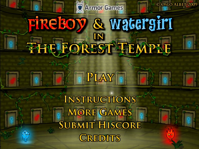 Fireboy and Watergirl 1 Forest Temple - free online game