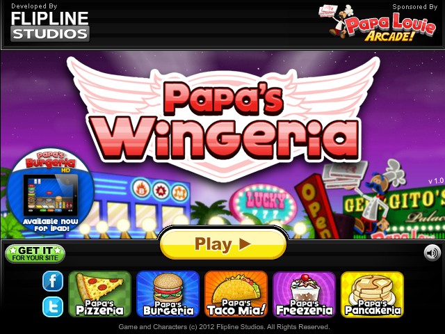 Jogo Papa's Wingeria no Jogos 360